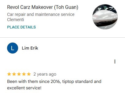 Google review by LIM ERIK, 5–9 yrs customer of Revol Carz