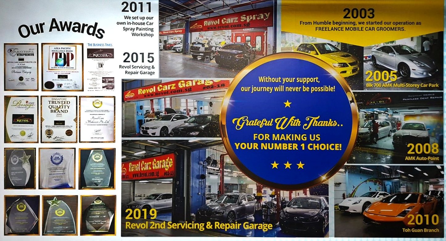 Revol Carz awards wall, Star Merchant, Trusted Brand and other recognitions