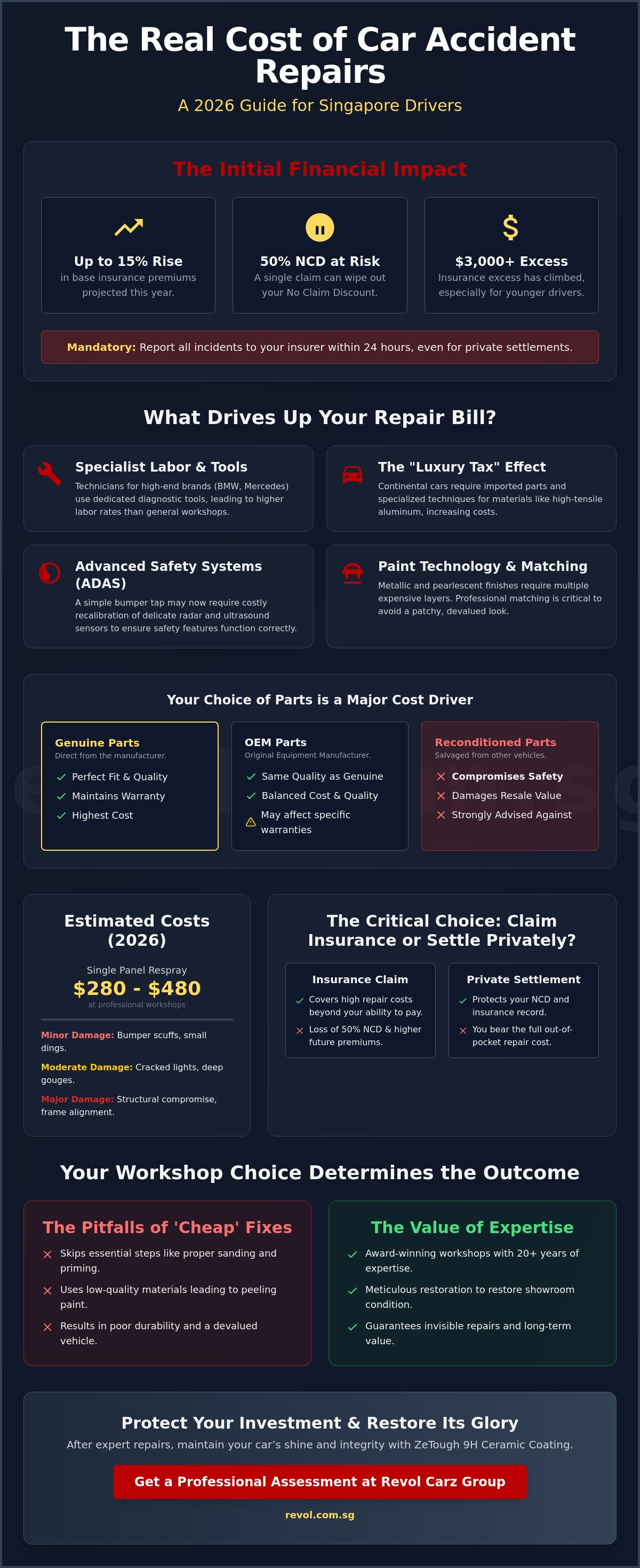 Car Accident Repair Cost Singapore: The 2026 Comprehensive Guide infographic