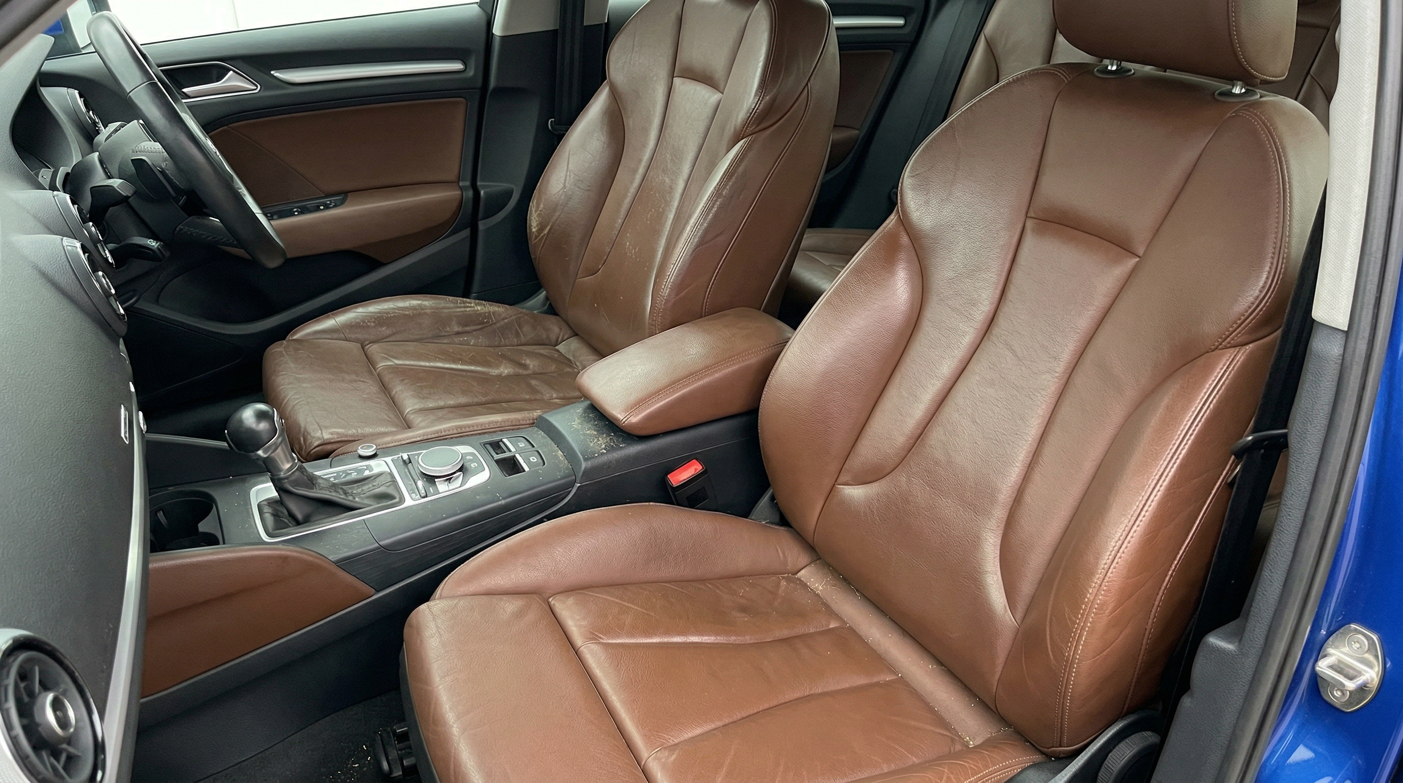 Car interior before grooming