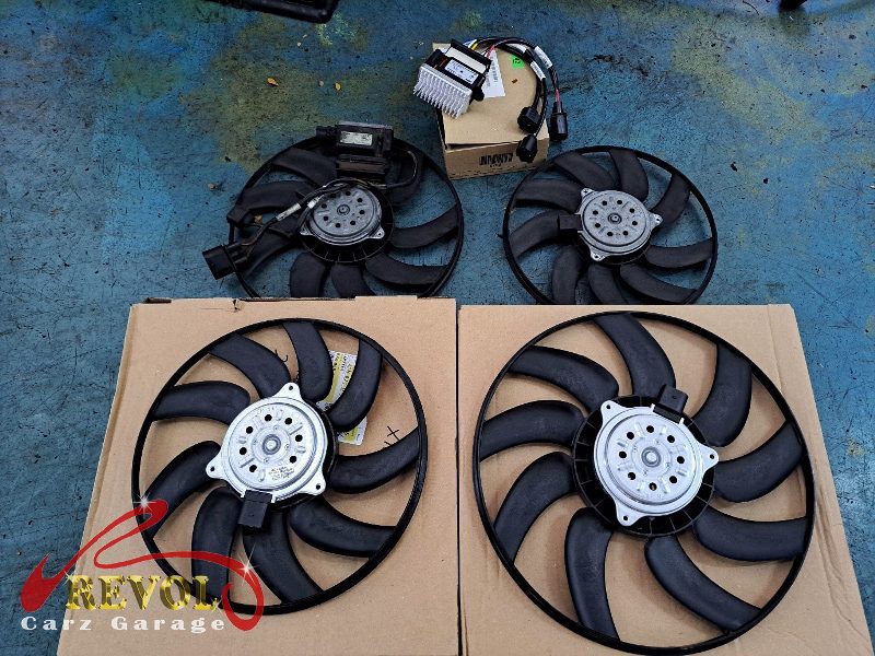 The new genuine Audi-spec cooling fan ready to fit.