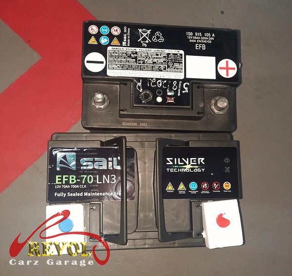 The new battery of the correct type fitted and registered to the car's energy management.