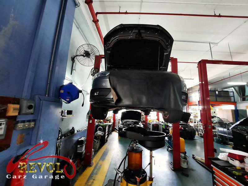 The oil leak traced to the sump gasket on the Audi A4.