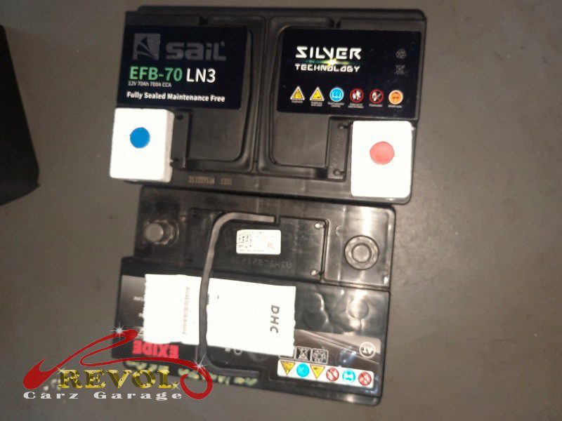 The new battery of the correct type ready to fit and register.