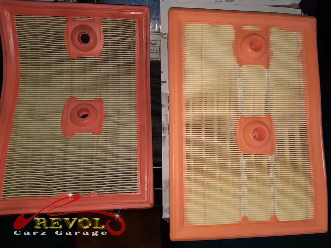 The air and cabin filters replaced during the service.