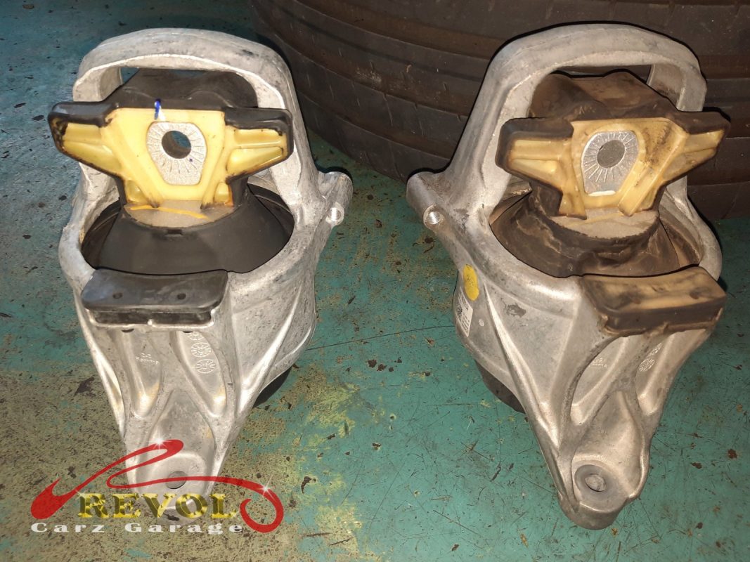 The hydraulic engine mount that had lost its damping fluid.
