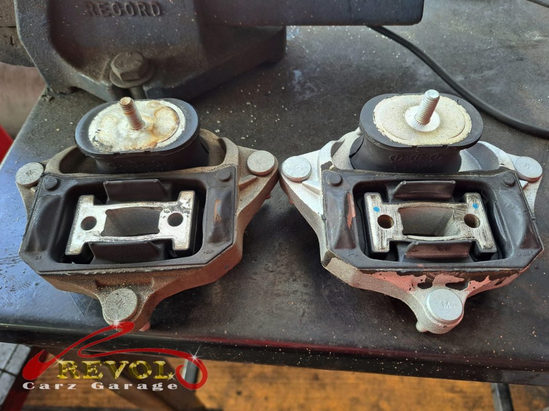 The new Audi-spec engine and gearbox mounts ready to fit.