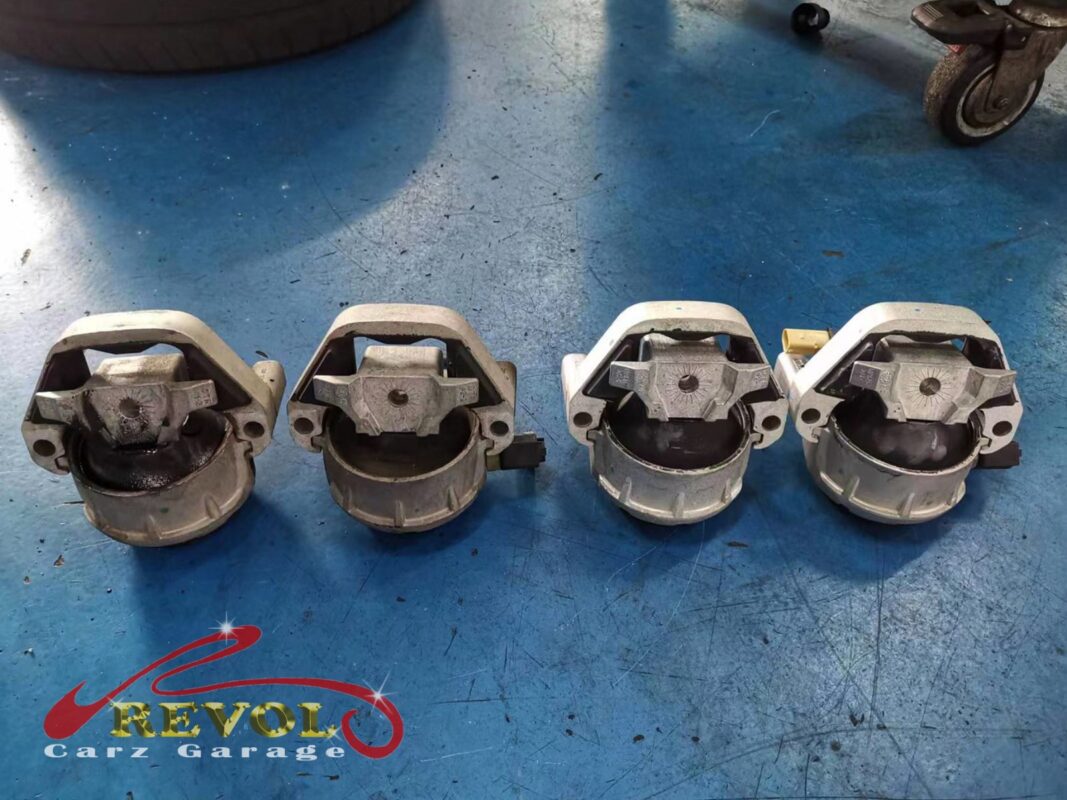 The new Audi-spec engine and gearbox mounts ready to fit.