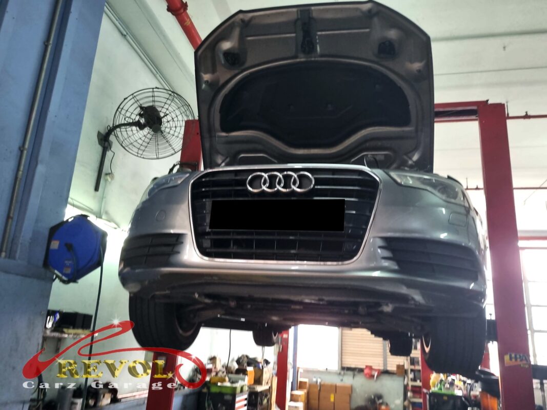The cooling system checked on the Audi A6 with the engine overheating.