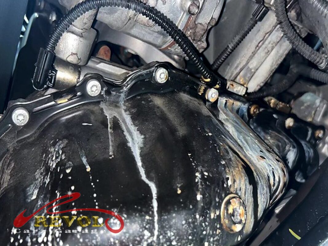 The old water pump removed from the engine.