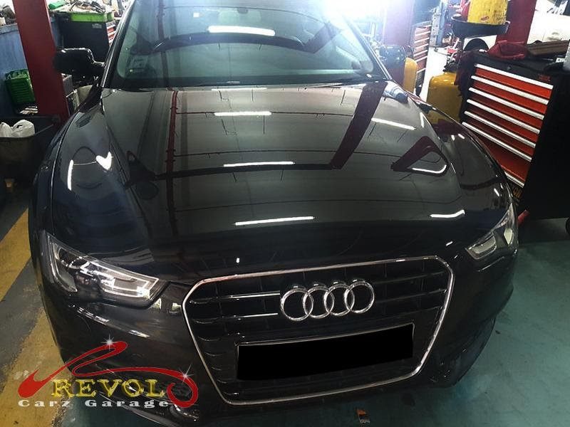 Audi A5 at the workshop, in for a sudden power loss and misfire.