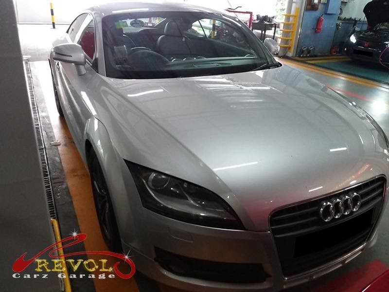 Audi at the workshop, in for an intermittent passenger door.
