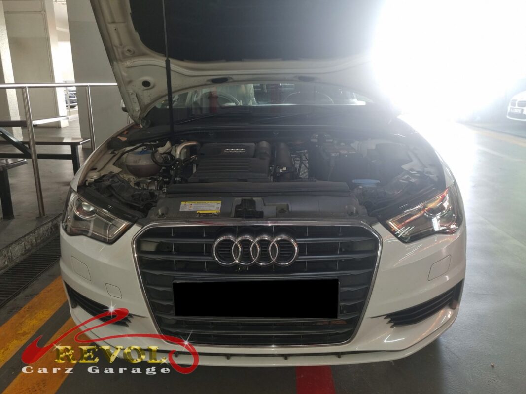 Audi A3 in for diagnosis of rough idle and hesitation off the line.