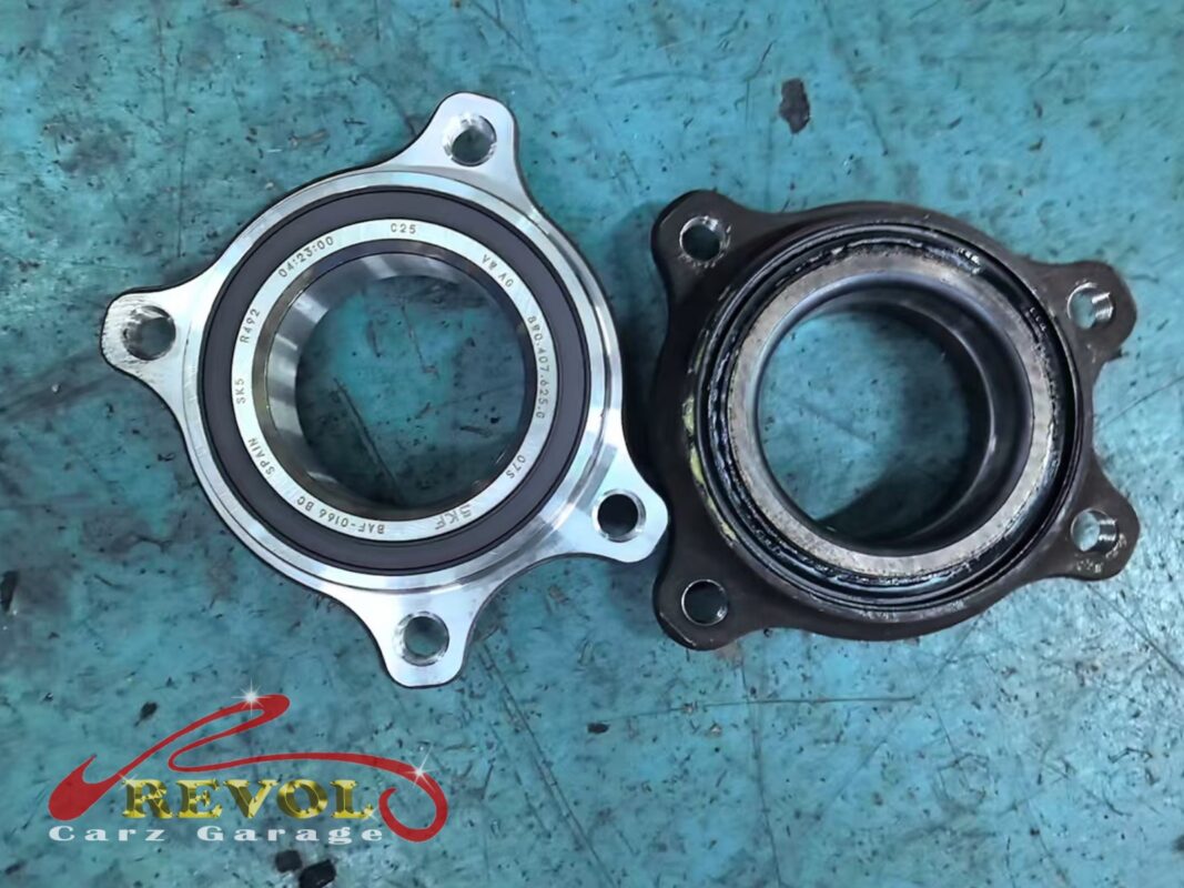 The new Audi-spec hub-and-bearing assembly ready to go in.