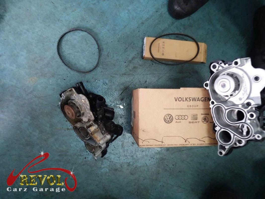 The engine oil and filter changed on the Audi A3.