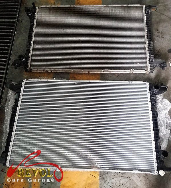 The new radiator installed and the system refilled.