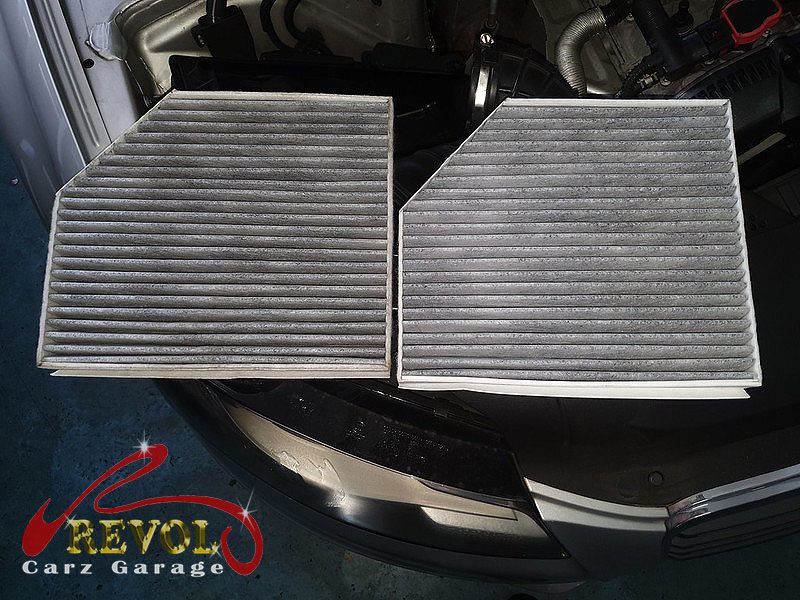 The air and cabin filters replaced during the service.