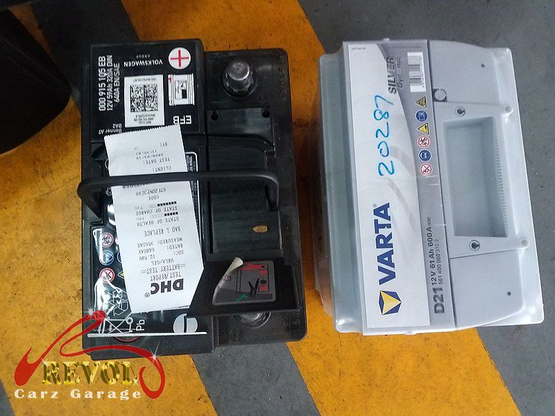 The new battery of the correct type fitted and registered to the car.