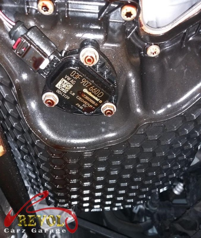 The engine cleaned off and run on the Audi A4, the leak traced to the valve cover gasket.