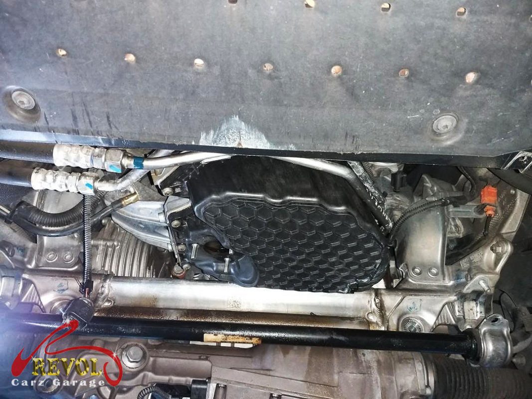 The oil topped to level and the engine checked dry.