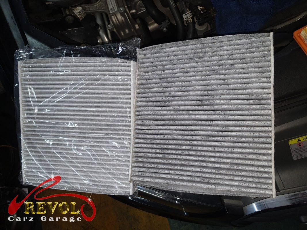 The air and cabin filters replaced during the service.