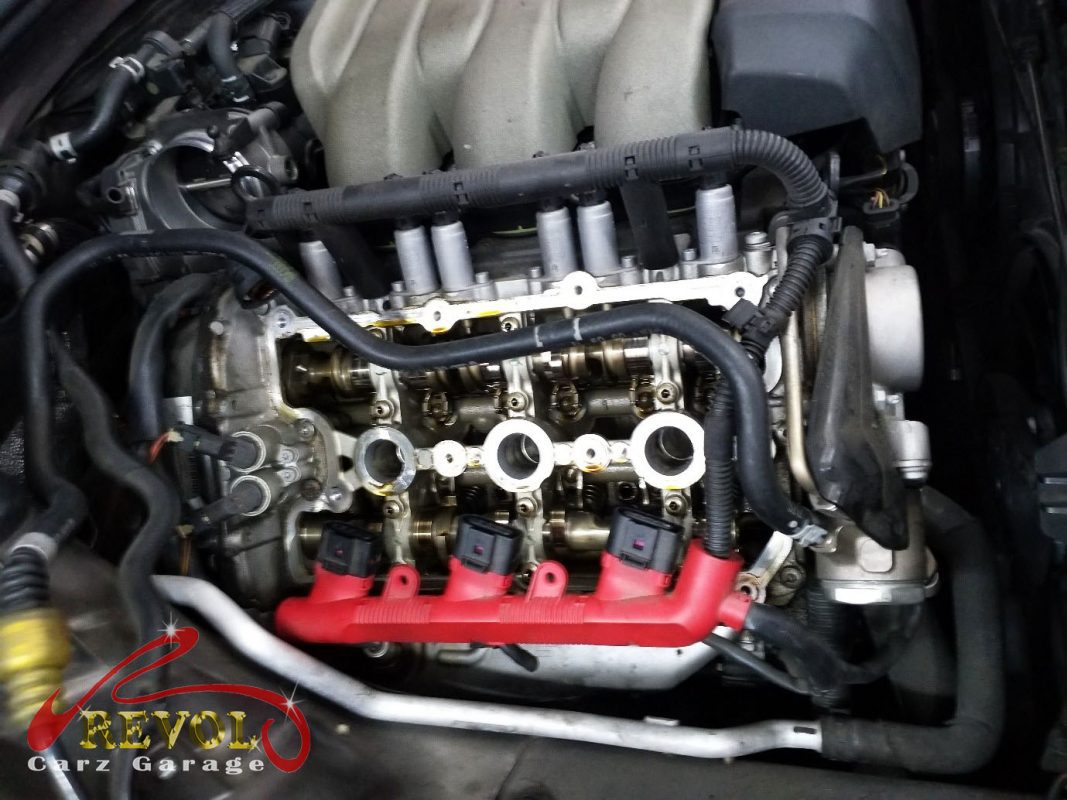 The oil weep traced to the valve cover gasket on the Audi A6.