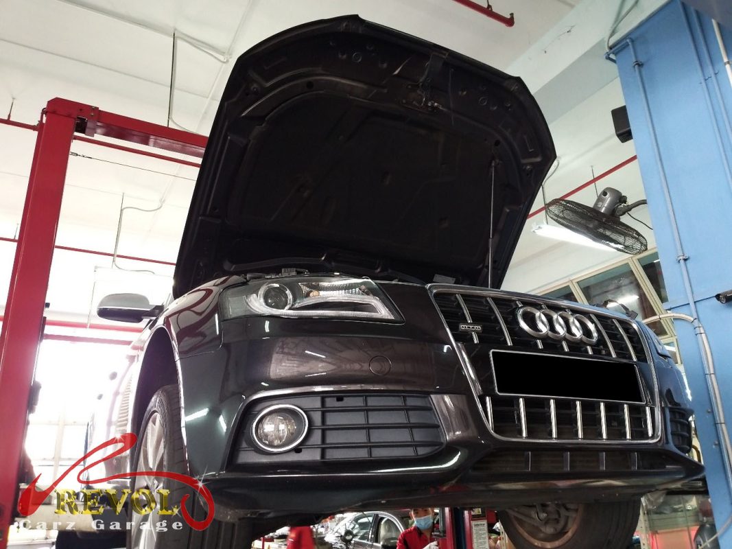 The aircon system checked on the Audi A4, the airflow traced to the blower fan.