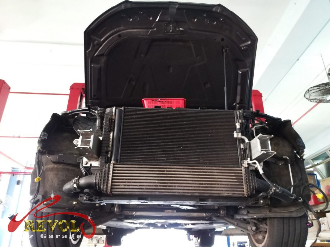 The trim removed to reach the blower behind the dash.