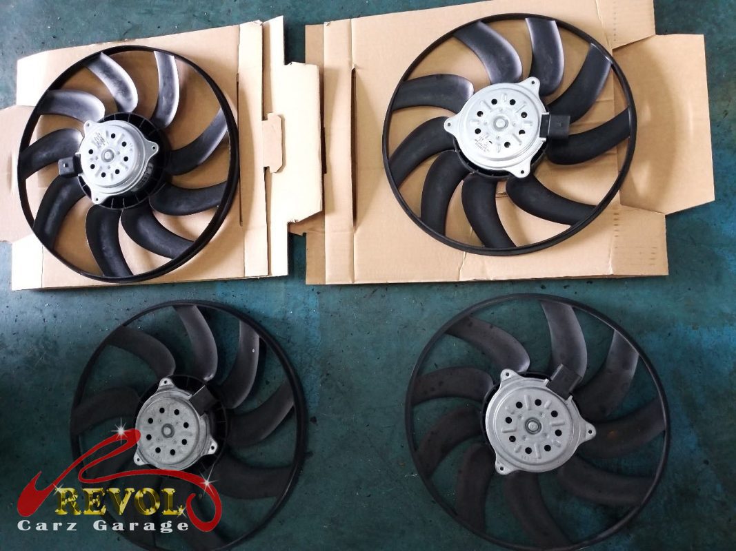 The new genuine Audi-spec blower fan assembly ready to fit.