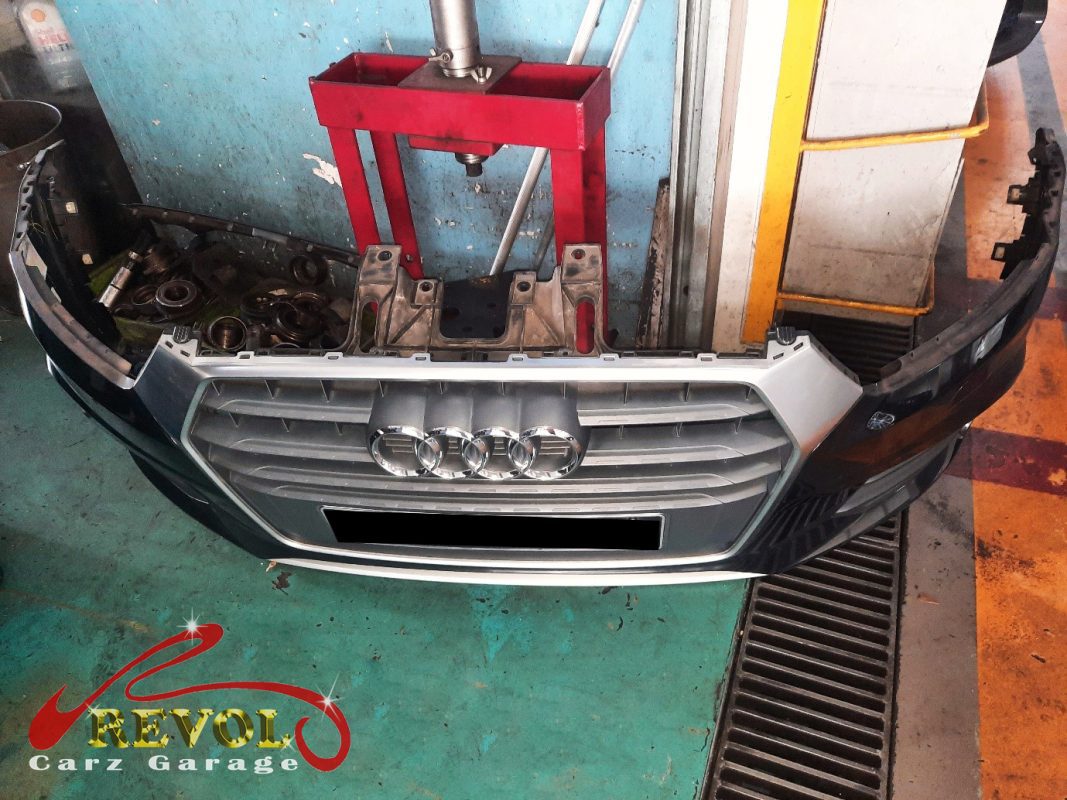 The failed radiator fan assembly removed.