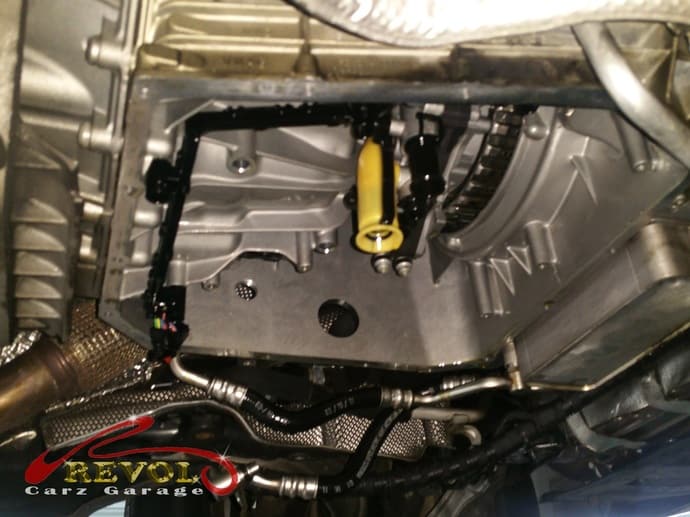 The Audi A6 gear control unit exposed.