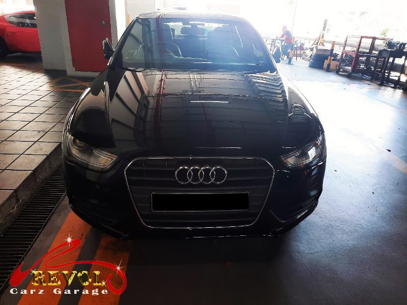 Audi A4 parked at the workshop, in for a brake booster diagnosis.
