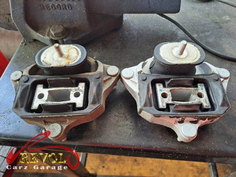 The drivetrain settled on the new mounts.