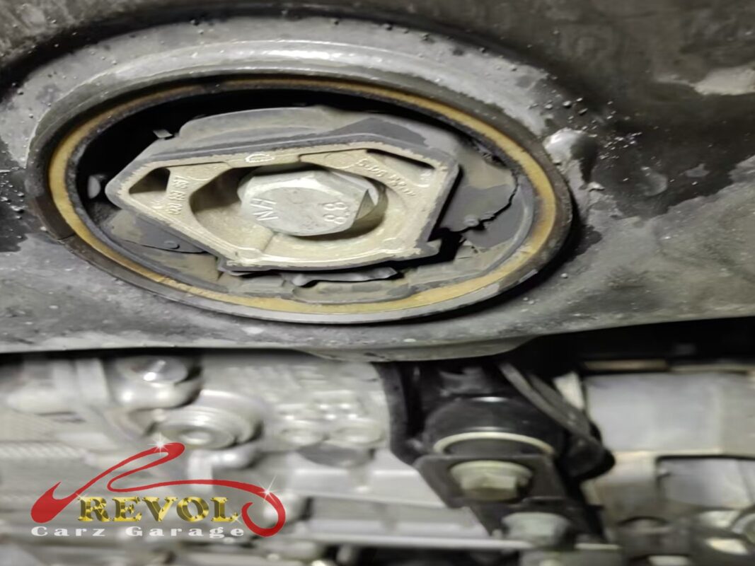 A front subframe bushing on the car, pry-tested where the clunk was actually coming from, not the lower arms.