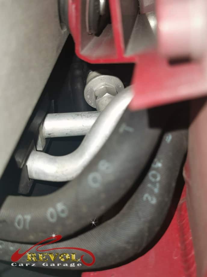 The faulty air con expansion valve identified as the cause.