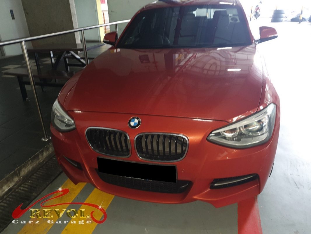 BMW 135i at the workshop, in for a check engine light and a flat spot.