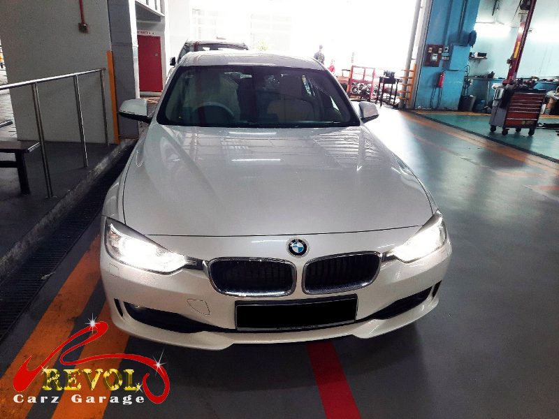 BMW 316i parked at the workshop, in for a misfire diagnosis.