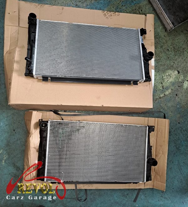The new BMW-spec radiator ready to fit.