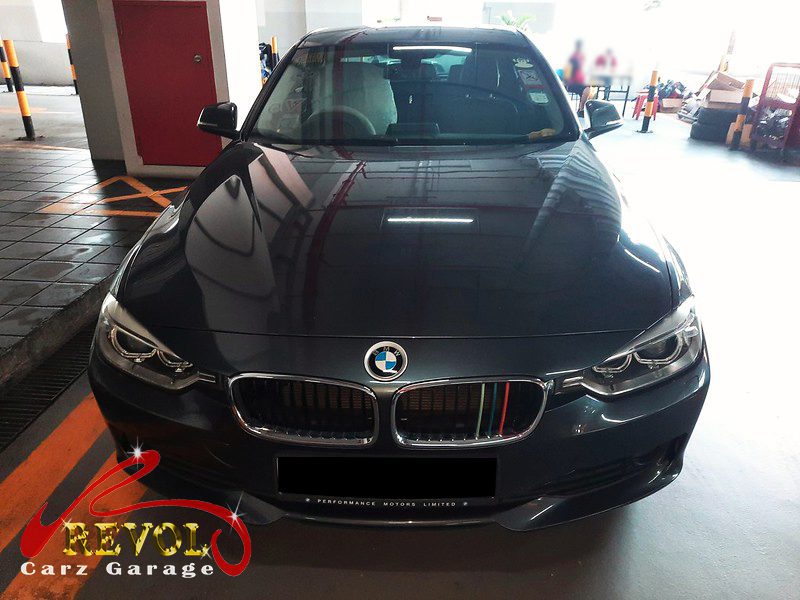BMW 316i parked at the workshop, in for an oil pressure diagnosis.