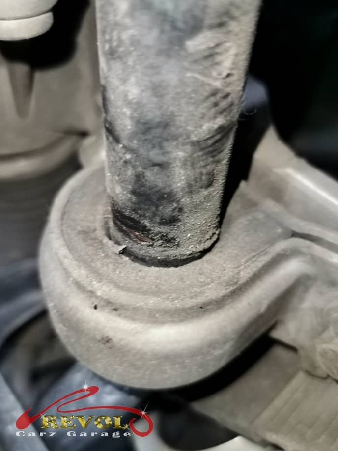 The front suspension checked on the BMW, the noise traced to a leaking shock and a worn anti-roll bar.