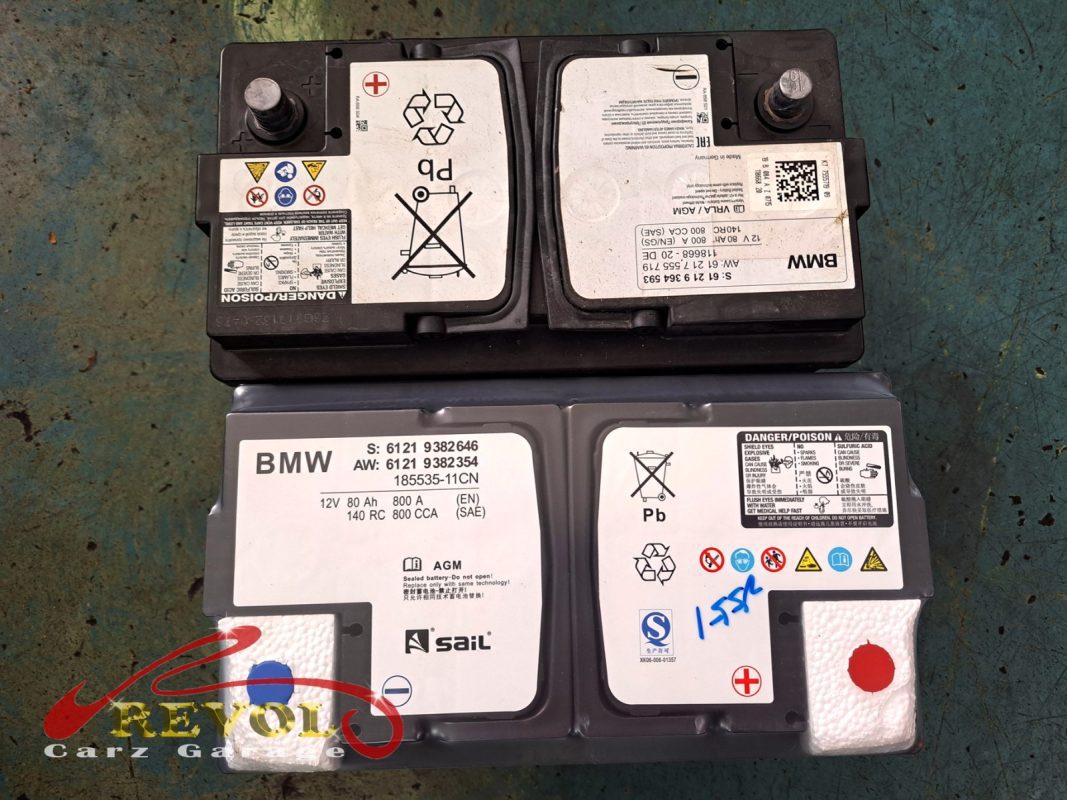 The engine oil and filter changed on the BMW 216d.