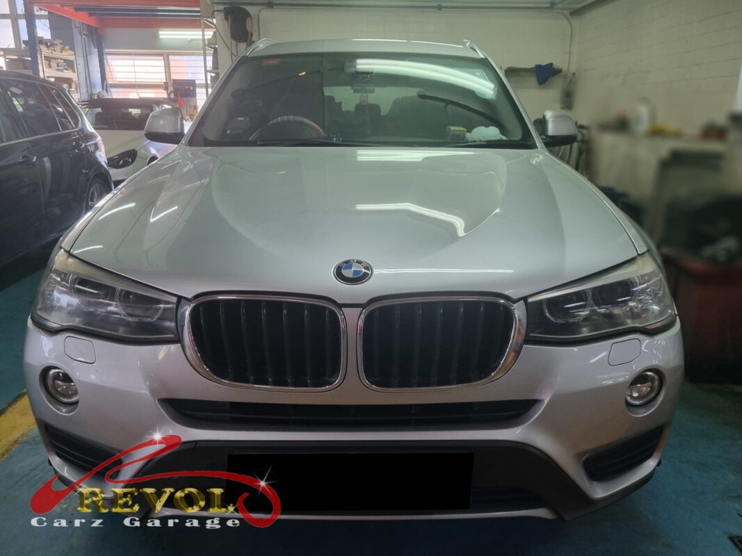BMW X3 parked at the workshop, in for electric wastegate actuator inspection.