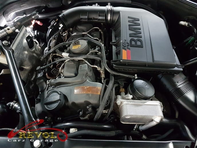 BMW 640i at the workshop, in for a misfire.
