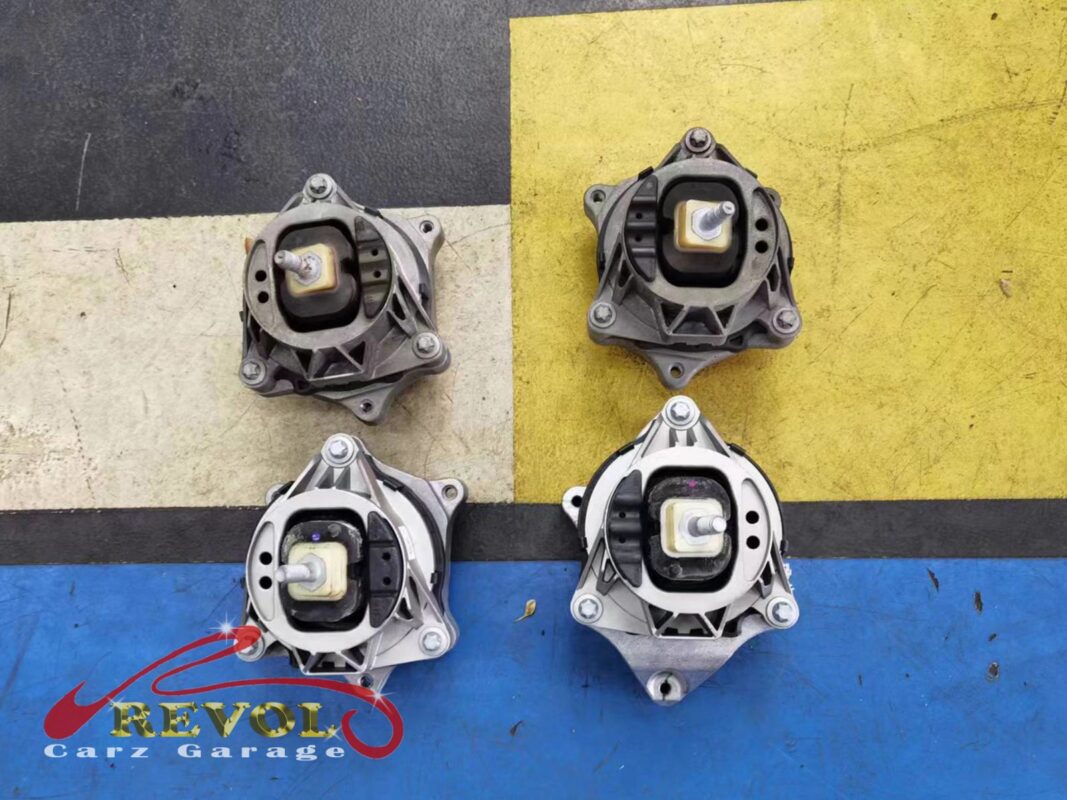 The new BMW-spec engine and gearbox mounts ready to fit.