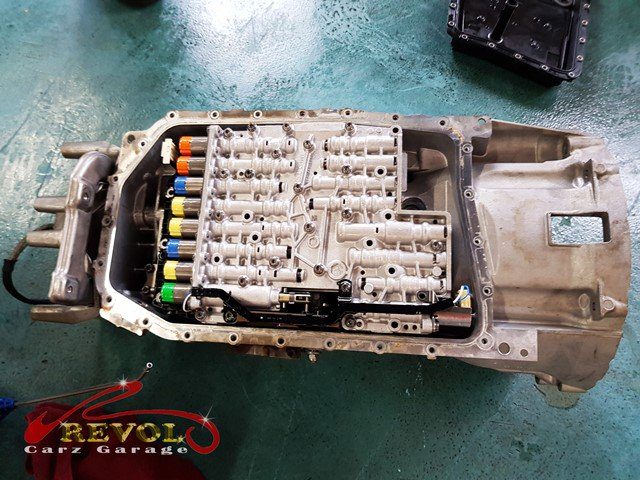 The gearbox reassembled with fresh internals and refitted, shifting smoothly again.