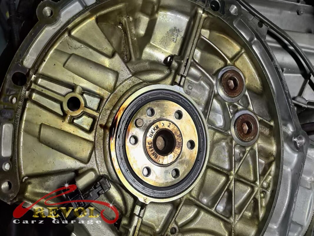 The new BMW-spec rear main seal fitted square to its housing.