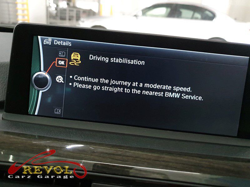 Diagnostic scan on the BMW 328i pointing to the failed wheel speed sensor.