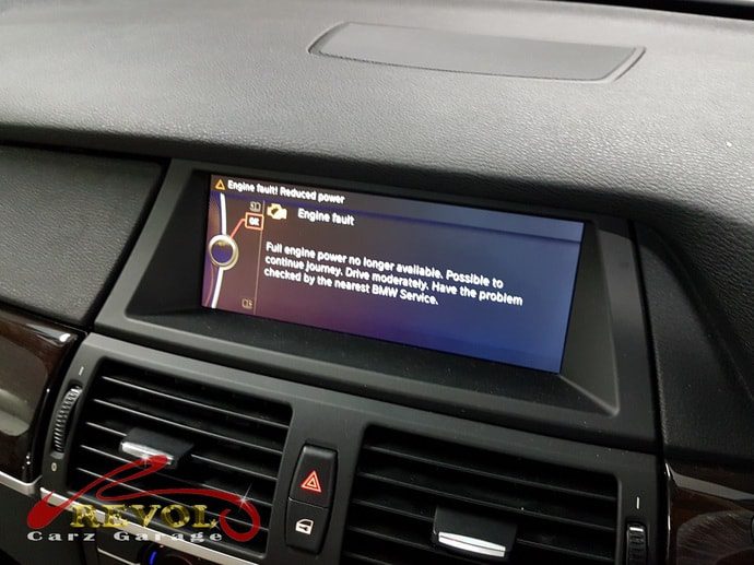 BMW X5 E70 at the workshop, in with an engine fault.