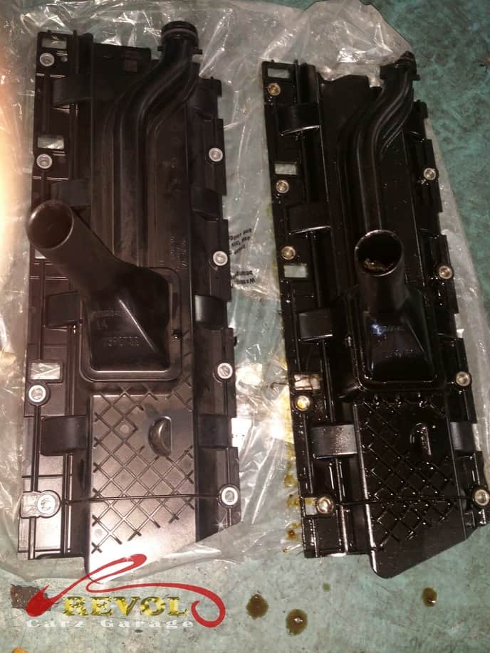 The engine reassembled with the new oil pump and timing chain.