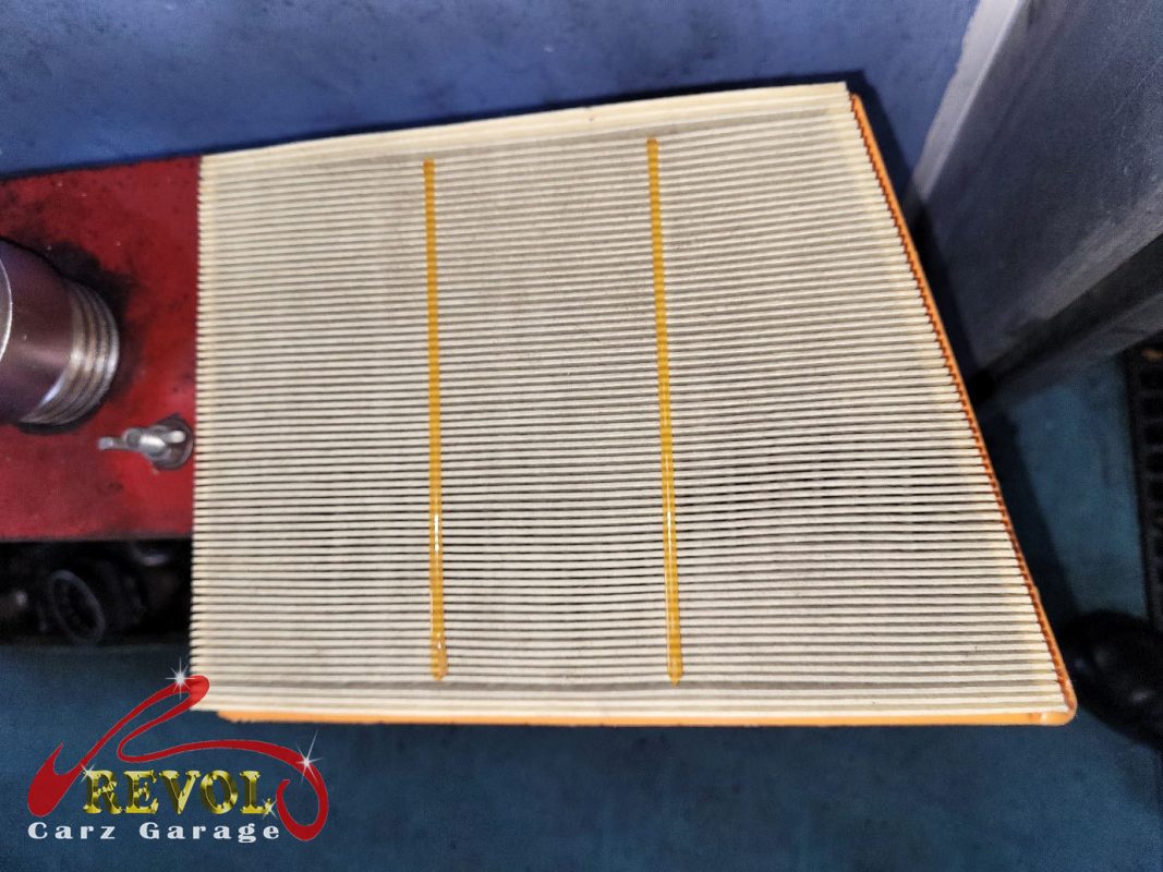 The air and cabin filters replaced during the service.